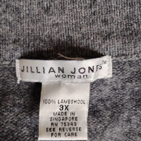 Jillian Jones Lambswool Cardigan Sweater Duster Gray Plus Size 3X Women's - Picture 4 of 6